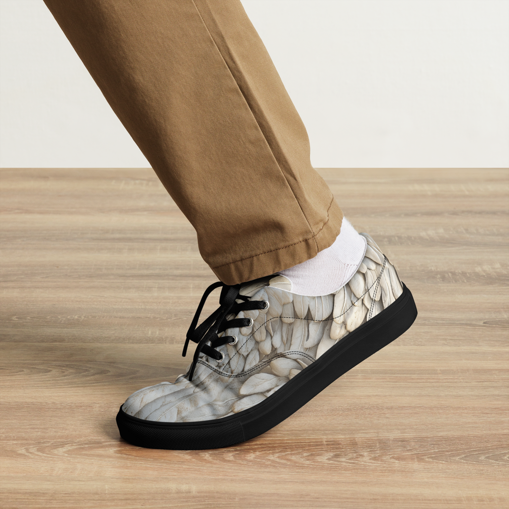 Wing Print Lace-Up Canvas Shoes