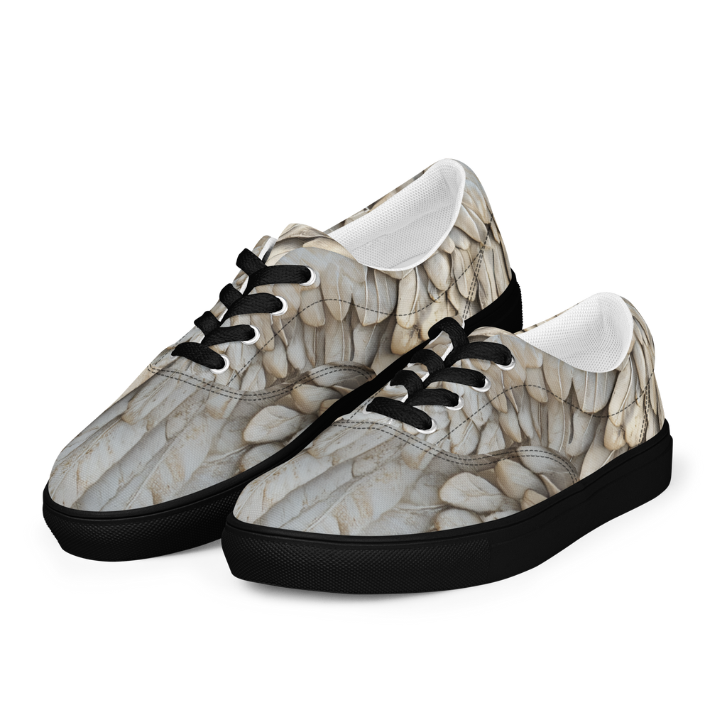 Wing Print Lace-Up Canvas Shoes