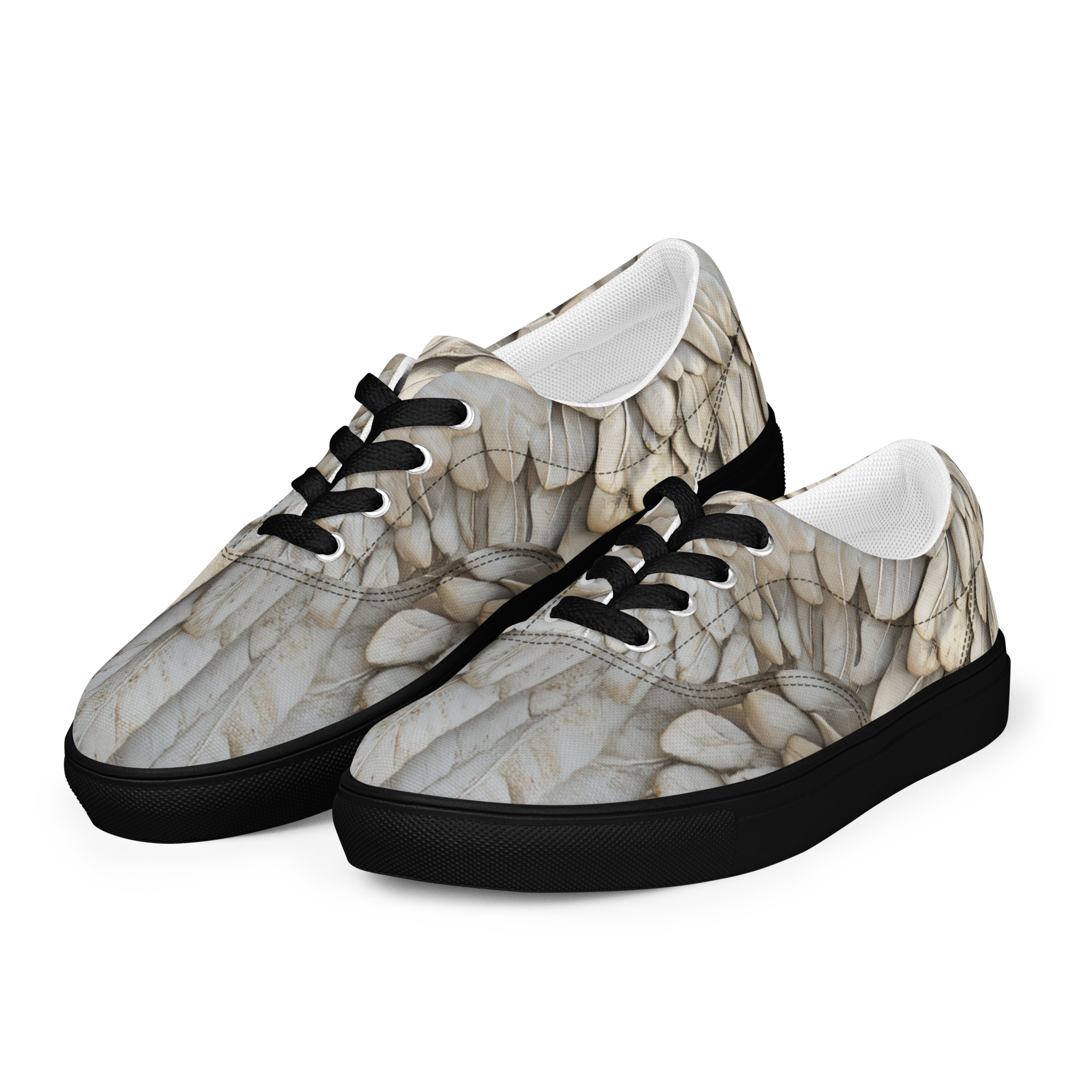 Wing Print Lace-Up Canvas Shoes