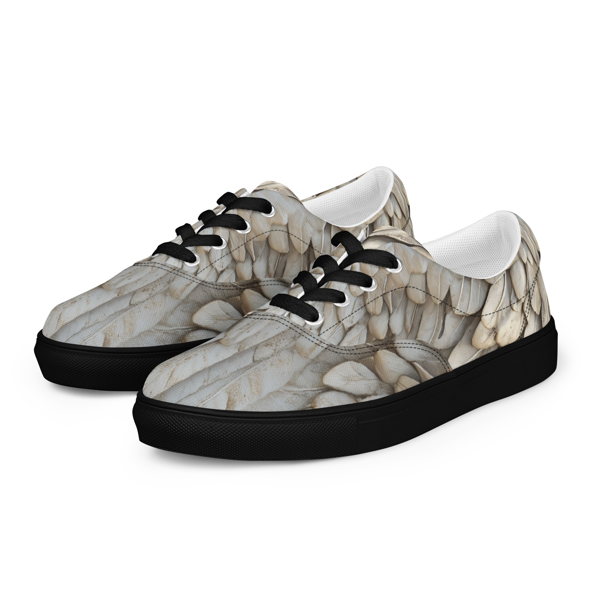 Wing Print Lace-Up Canvas Shoes