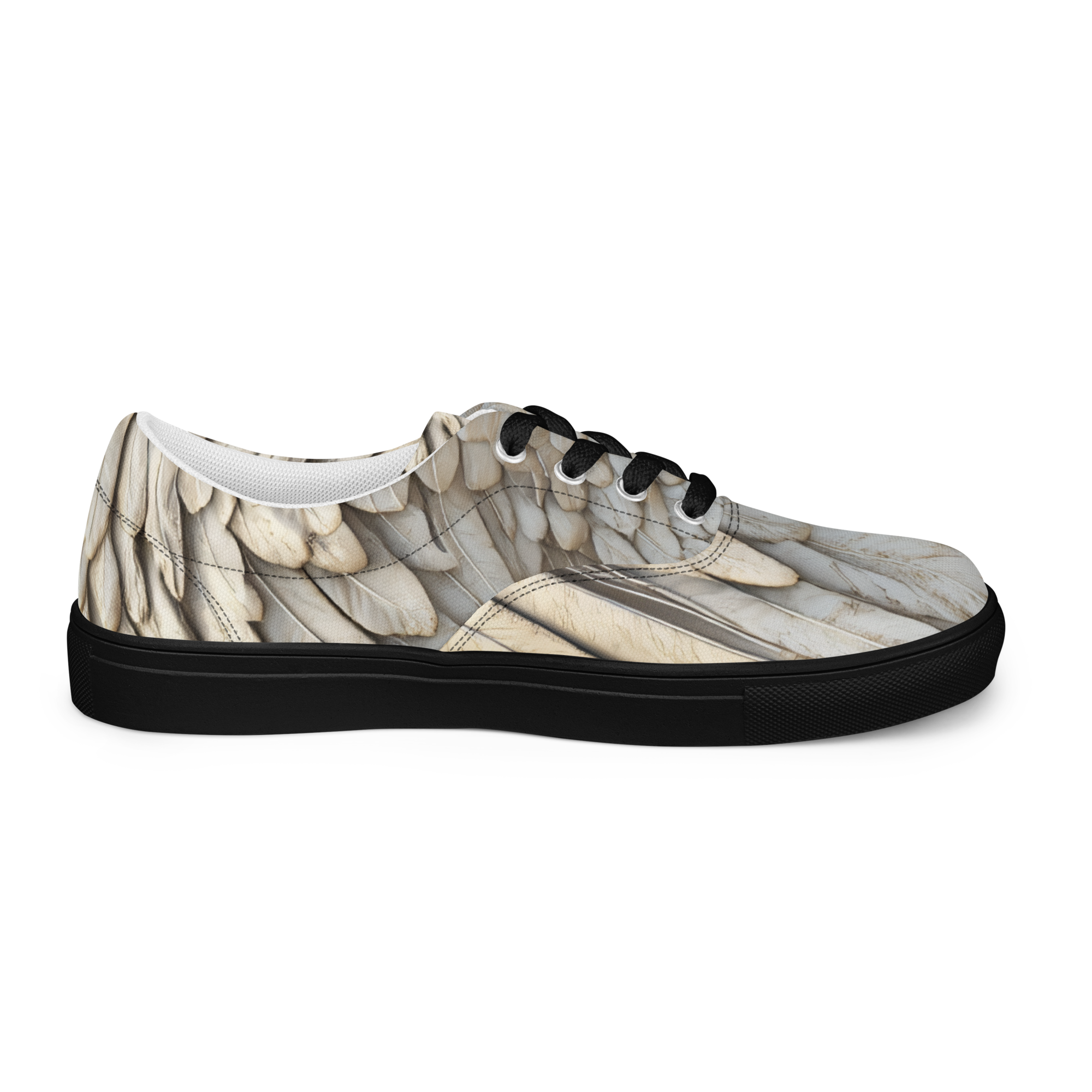 Wing Print Lace-Up Canvas Shoes
