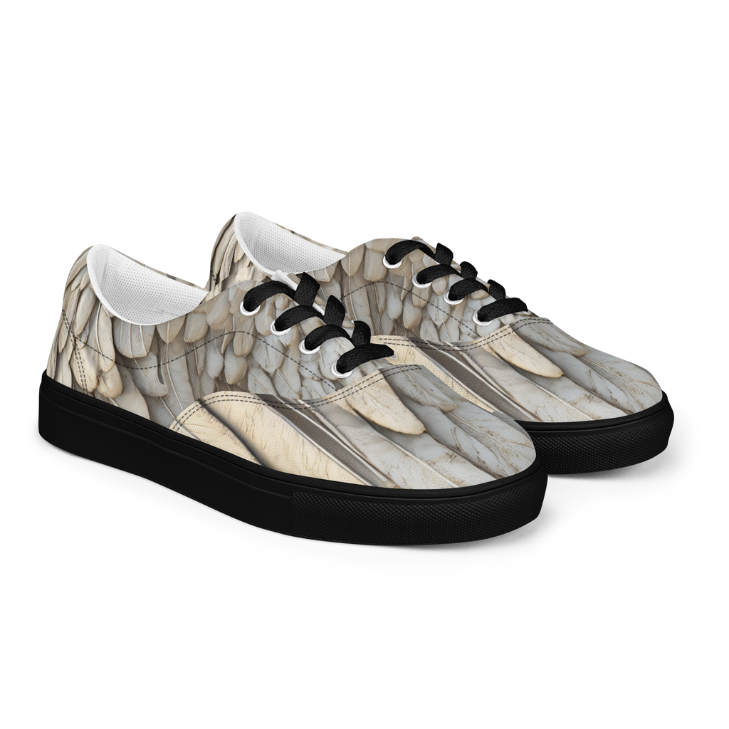 Wing Print Lace-Up Canvas Shoes