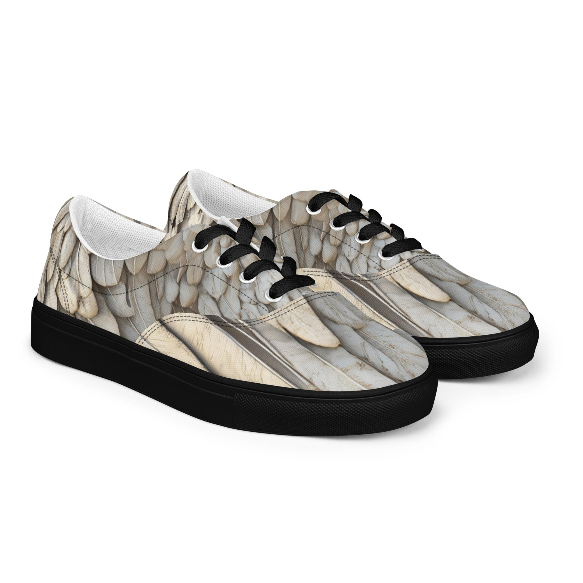 Wing Print Lace-Up Canvas Shoes