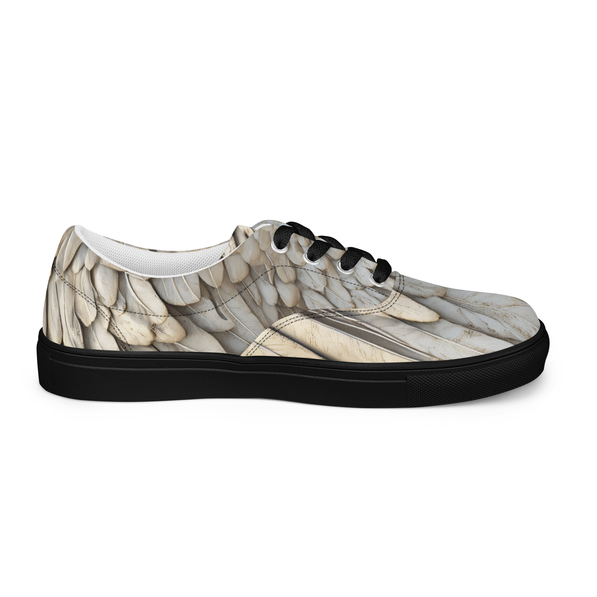 Wing Print Lace-Up Canvas Shoes