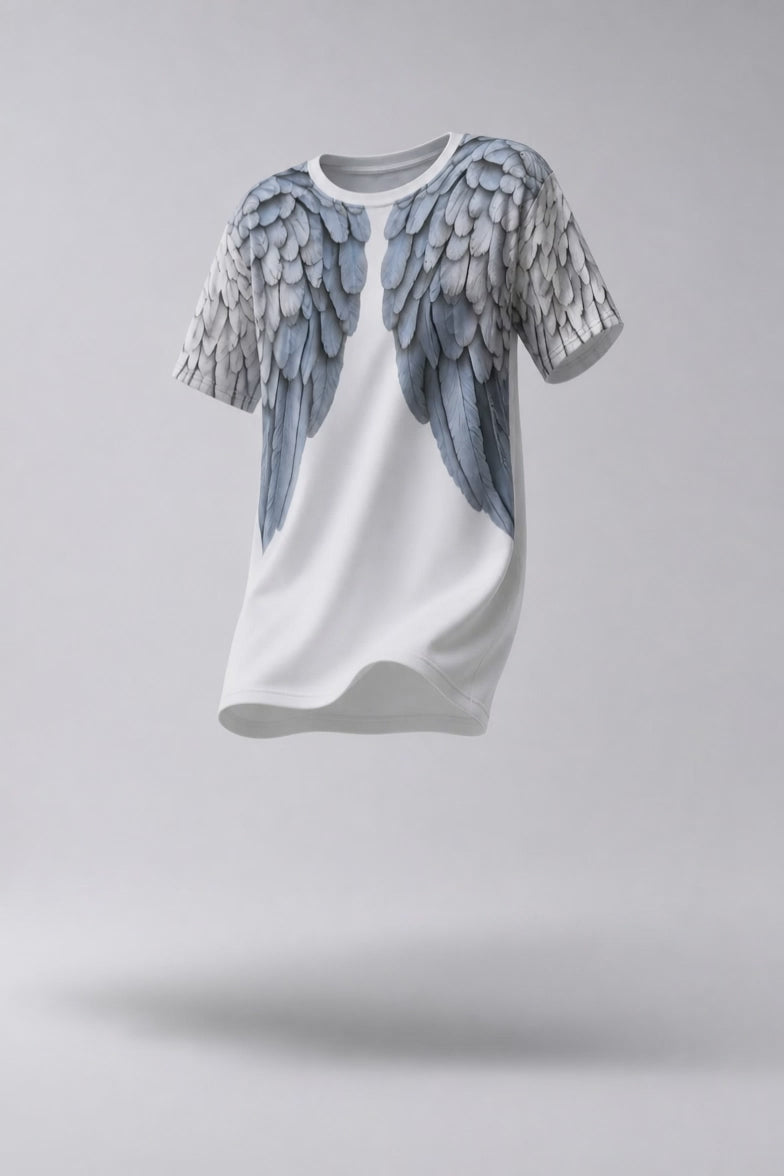 Oversized White T Shirt Dress | Graphic Wings